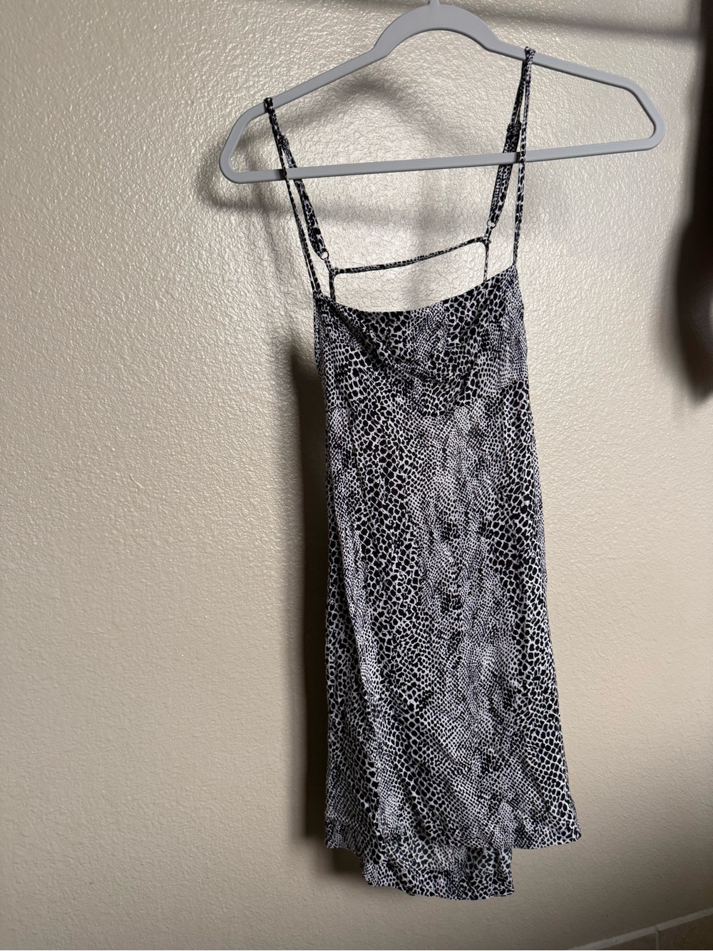 Free People Black and White Animal Print Slip